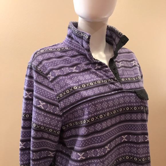 Jachs Cabin Fleece Pullover Sweater Womens Size Large Lavender Grey Outerwear - Picture 3 of 15